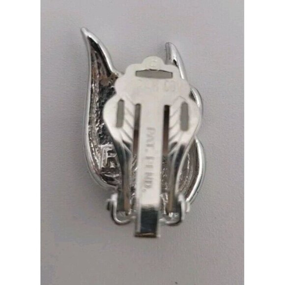 VTG Sarah Coventry Silver Rhinestone Angel Wings Clip On Earrings Free Shipping - Picture 4 of 9